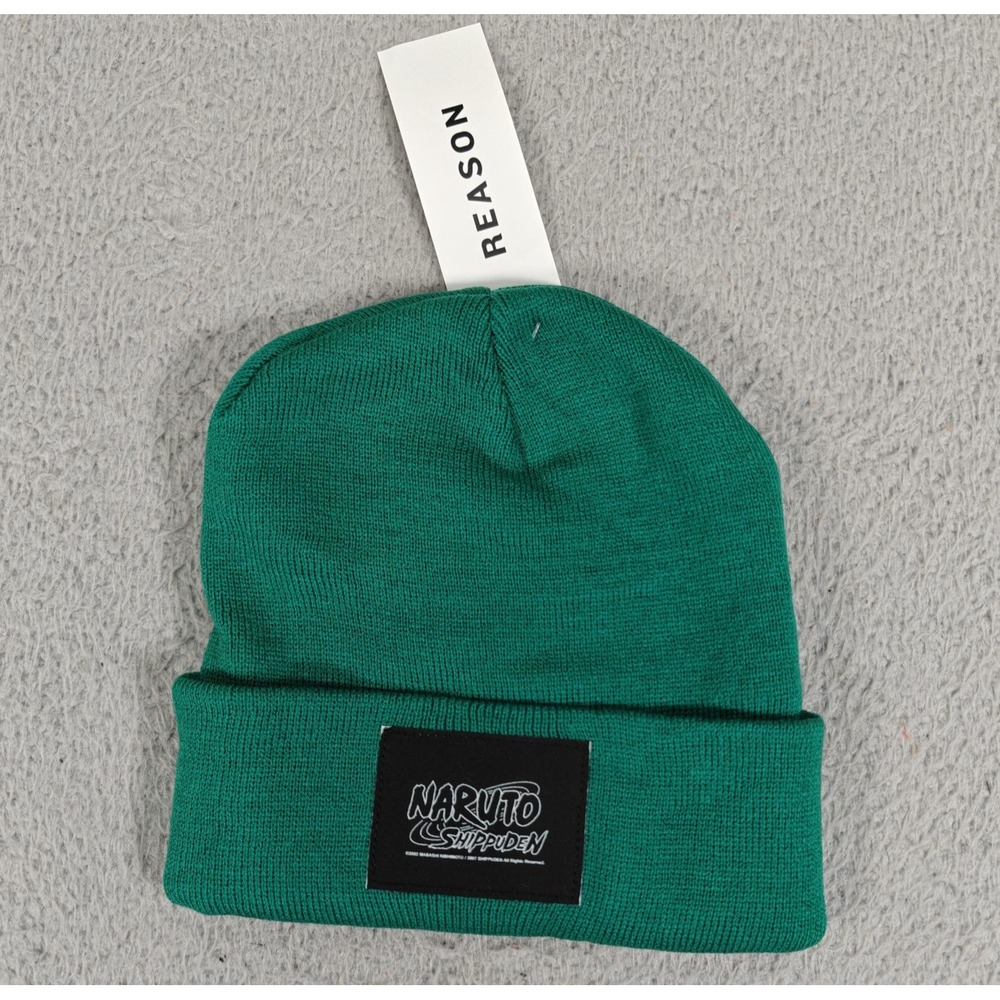 Reason Naruto Shippuden Green Beanie Hat Kanji Graphic Anime RXNF22AH001 NWT OS
